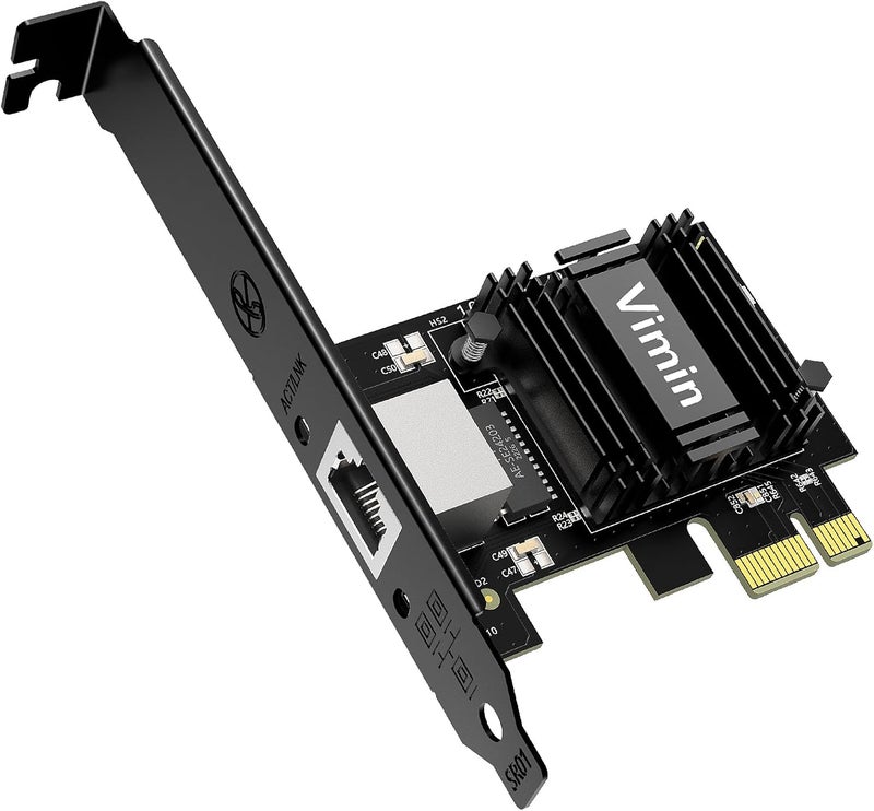 Vmin 2.5G Network Card with Realtek RTL8125B, 2.5G Base-T PCIe NIC, 2500/1000/100Mbps PCI Express Gigabit Ethernet Card Supports Windows 11/10/8.1/8/7 & Linux OS - Image 1